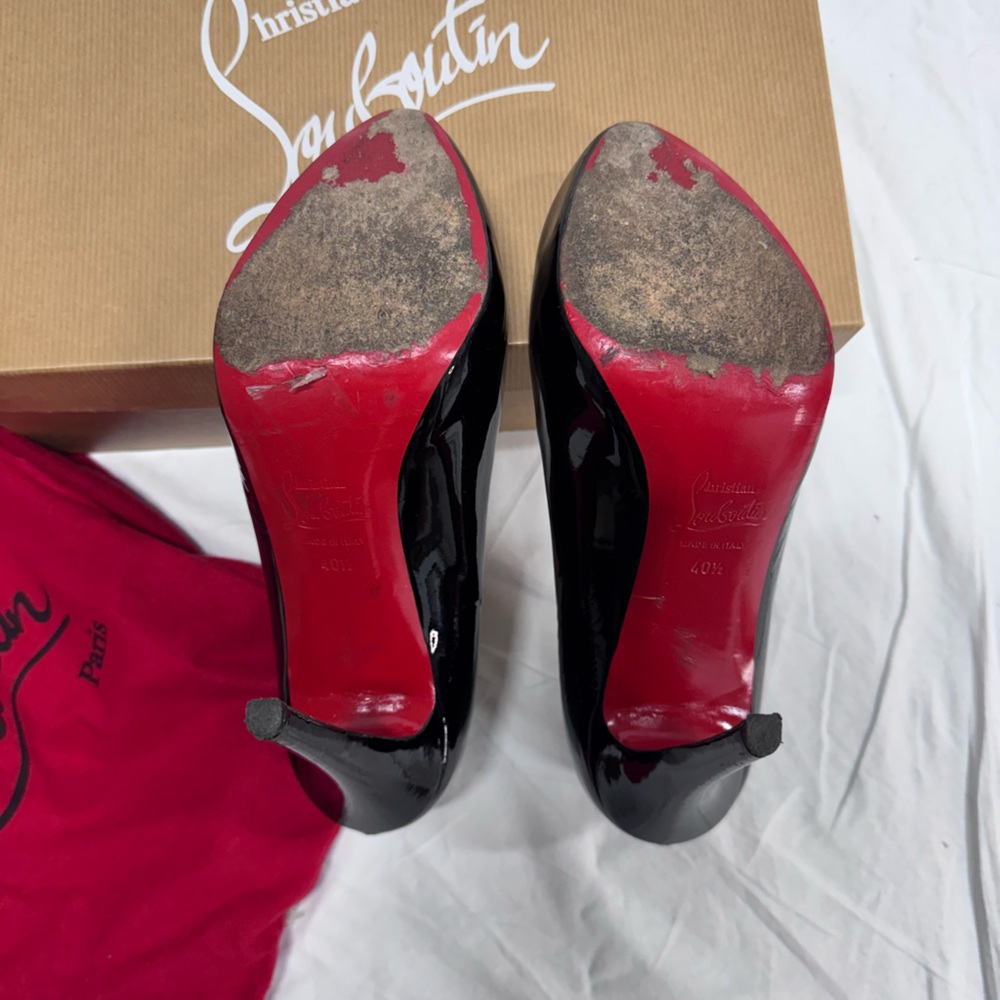 Christian Louboutin Black Patent Leather Heels - Picture 4 of 7